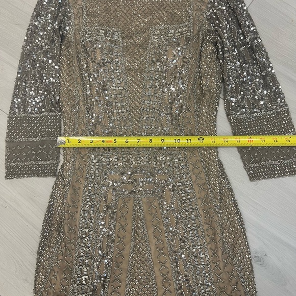 Scala Women's Sequin Embellished Silver Pewter Dress Sz 8 - Picture 9 of 10